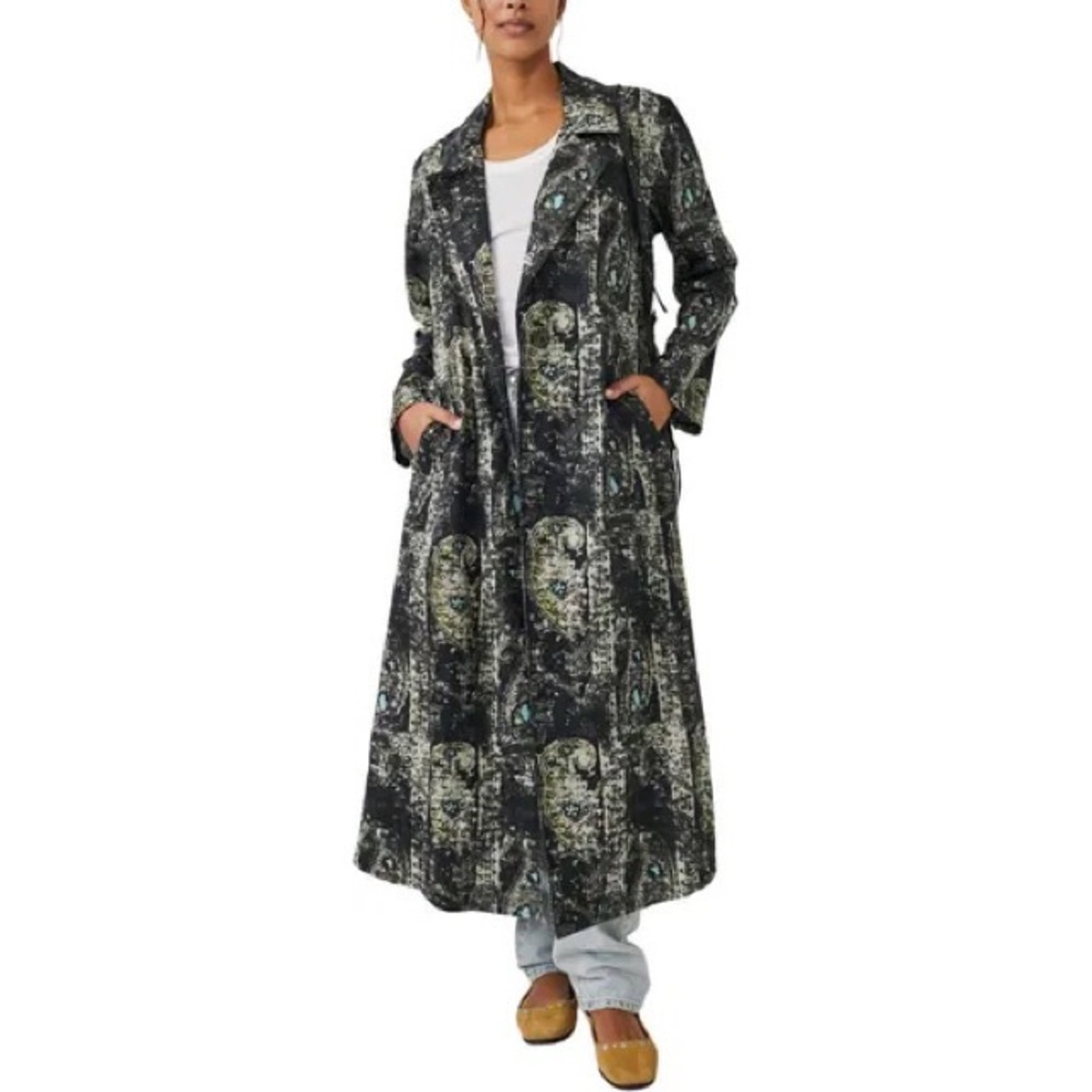 Free People Rae Paisley Print Cotton & Linen Duster Jacket…Sizes S+M…NWT